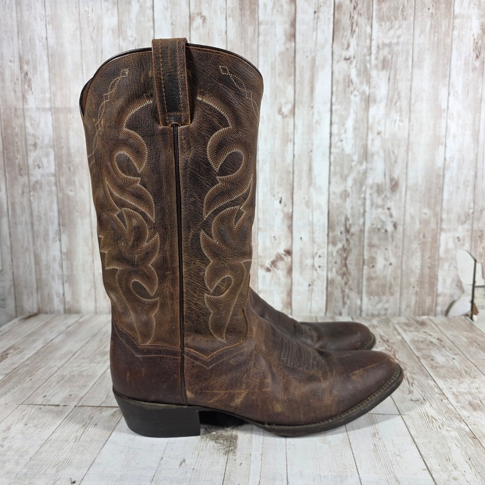 Dan Post Mens Brown Leather Western Cowboy Boots DP 2159 R Size 10.5 D
